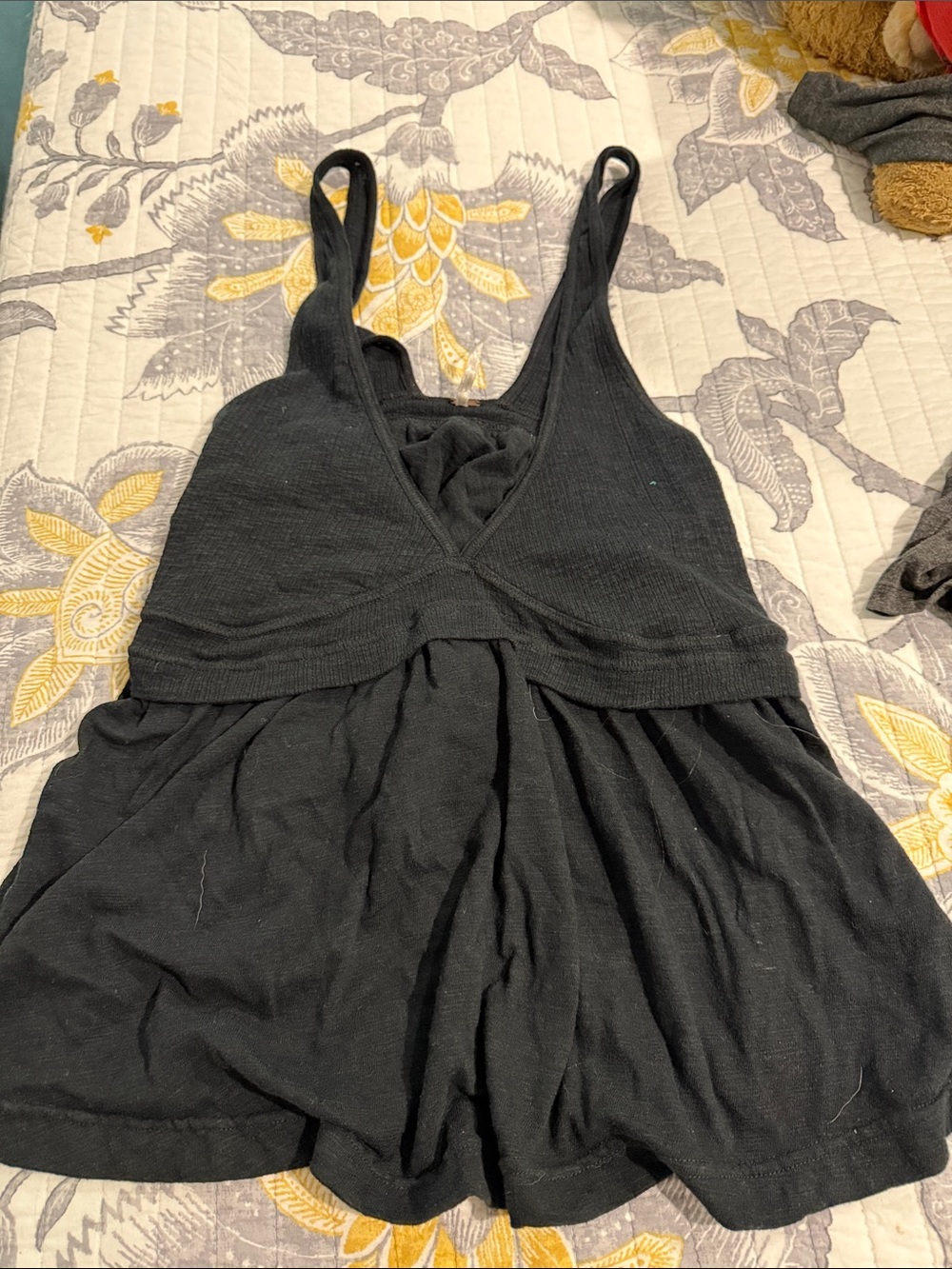 We The Free Black Ribbed V-Neck Camisole
